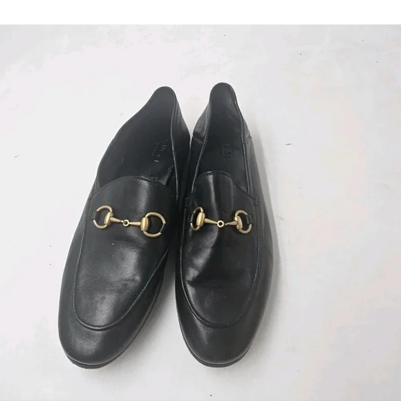 GUCCI Brixton Black Leather Horsebit Loafer Size EU 36.5 US 6.5 Collapsible Heel - Picture 7 of 16